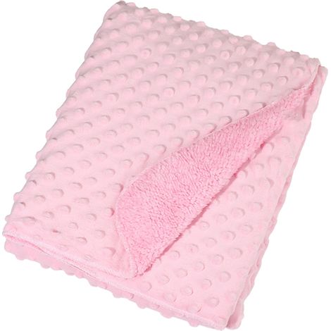Couverture Bébé Léger et Doux - Couverture Nouveau-né Polaire et Chaude pour Nourrisson Rose (1/5)