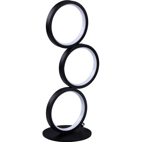LED lampe de table Touch Dimmar Lampe de chevet moderne anneau blanc lampe de bureau blanc chaud 3000K aluminium lampe de nuit avec interrupteur et prise pour chambre salon bureau d'étude, 38cm [Class (1/5)