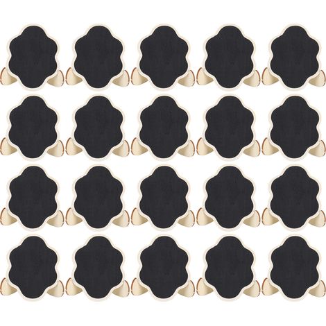 Lot de 2 Ardoises Bois Mini Pancartes Table Noir Petits Tableaux Décorations Mariages Fêtes (1/5)