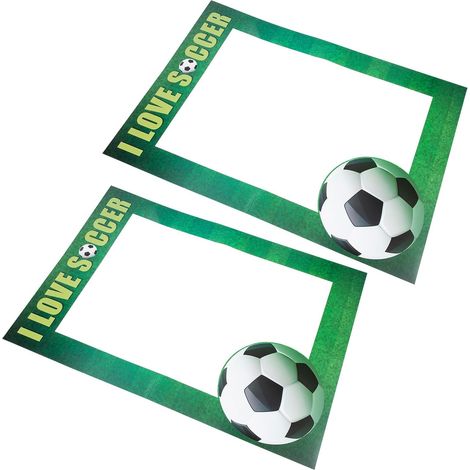 Cadres Photo en Papier Réutilisables 2 Pièces de Grosse Taille, Accessoires pour Photobooth Thème du Football pour Fêtes et Événements (1/5)