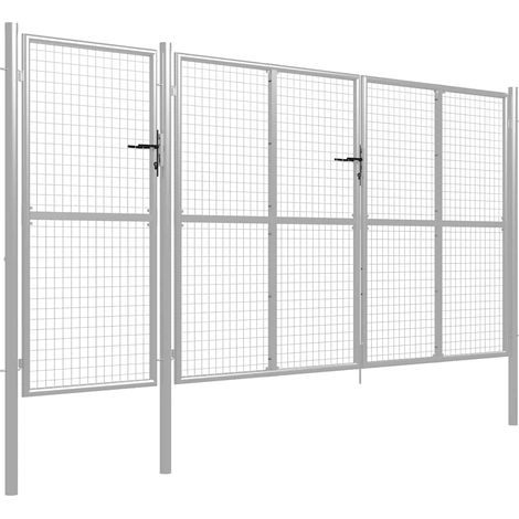 Maison Exclusive - Gartentor aus Stahl 400 x 150 cm Silber (1/5)