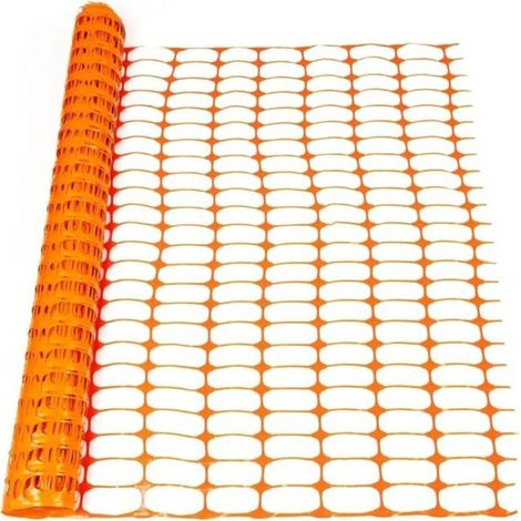 Grillage avertisseurs - Clôture de Chantier - Clôture d'étang - Clôture de Protection - Filet de Protection de Parterre - Filet avertisseur Plastique Orange, 30 m