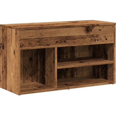 Meuble à chaussures，Banc à chaussures vieux bois 80x30x45 cm bois d'ingénierie CFW6037461 (1/5)