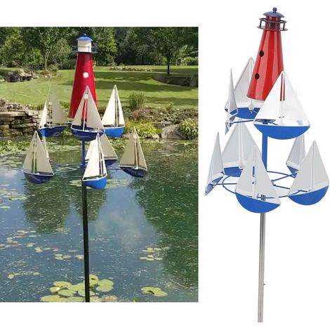 Girouette décorative en fer forgé, moulin à vent rotatif, drapeau de jardin en métal (1/5)
