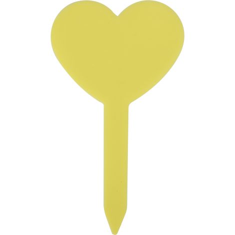 100PCS Colors Gardening Label Heart shape Plant Label PVC Material Waterproof Durable Yellow (1/5)