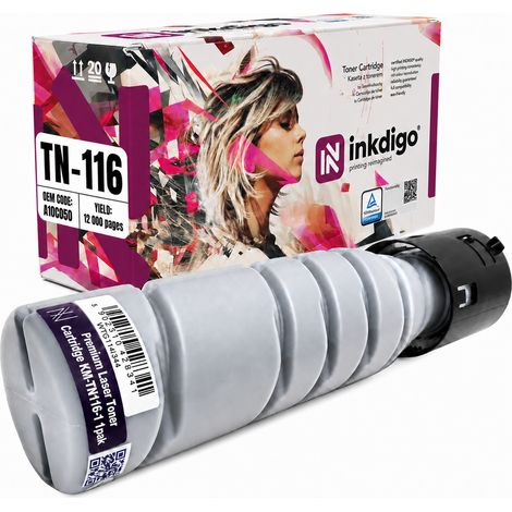 Inkdigo Toner TN116 kompatibel mit Konica Minolta Bizhub 164, 165 und 185, TÜV-zertifiziert (1/5)