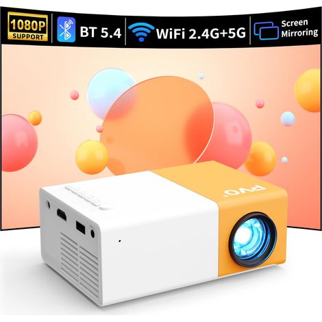 Projecteur, WiFi Projecteur Prise en Charge du projecteurs de Films Portable, Connexion sans Fil du téléphone au Film, Compatible avec Les Smartphones/tablettes/Ordinateurs Portables/clés TV/USB (1/5)