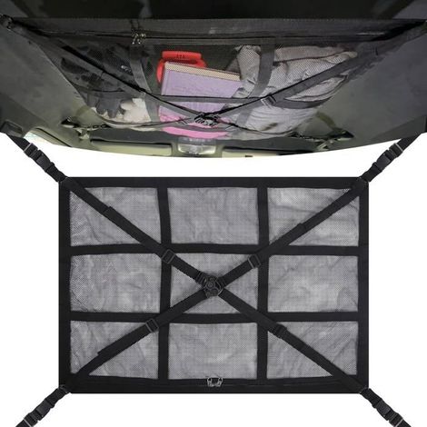 Dachgepäcknetz fürs Auto mit verstellbaren Kreuzgurten, Organizer-Tasche fürs Auto, universelle Netztasche, 70 × 52 cm (1/4)