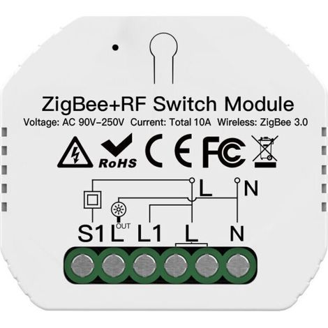 ALLIANDISCacher ZIGBEE3.0 disjoncteur Module de commutation Intelligent APP Mode de contrôle à distance avec minuterie Compatible avec Alexa Google Assistant (1/4)