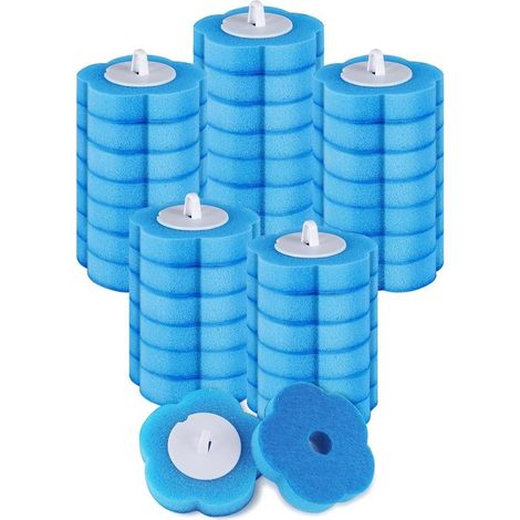 Brosse WC Jetable Recharge, 36 Têtes de Rechange Jetables avec Liquide Nettoyant, pour Lavabo Baignoire Piscine Lavabo (Bleu Parfum Frais Océan) (1/5)