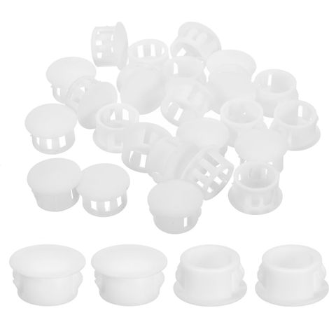 28Pcs Bouchon de Trou en Nylon, 14.5-15mm Diamètre de Trou Bouchon d'étanchéité Rond Souple et Flexible de Verrouillage Bouchons en Caoutchouc pour Bouteille, Tuyau, Cuisine, Blanc (1/5)