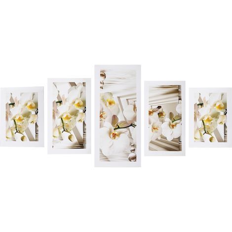 5 Tableaux Toile Orchidée sans Cadre - Décoration Murale Moderne pour Salon et Chambre (1/5)