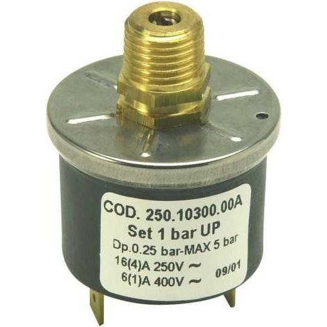 Pressostat 1 Bar à réarmement automatique – Raccordement 1/4' – Pour systèmes de contrôle de pression – Compatible airstats – Pression 1 Bar – TG