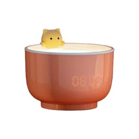 Longziming - Réveil numérique avec veilleuse chat - Réveil rechargeable pour enfants - Réveil silencieux avec chargement USB - Veilleuse pour chambre et chambre d'enfant (1/5)