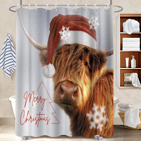 Rideau douche polyester 180x180 avec 12 œillets rideau séchage rapide pour personne allergique (1/5)