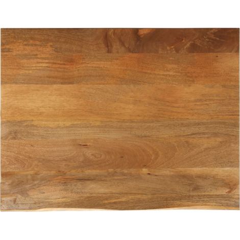 Tischplatte mit Baumkante 100x80x2,5 cm Massivholz Mango