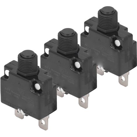 Lot de 10 relais fusibles à réarmement automatique 15 A, interrupteur thermique, disjoncteur, protection contre les surcharges, étanche, 125/250 V CA / 65 V CC (1/5)