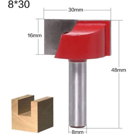 Mèche de gravure en carburateur massif pour le travail du bois, fraises CNC pour bois, tige de 8mm, 6 pièce Femeo (1/5)