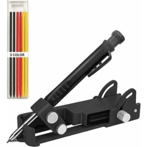 Multifunctional DIY Marking Tool: Marking and Planning Tool with Deep Hole Pen, Multifunctional Pencil for Woodworking (6 Pack) (1/4)
