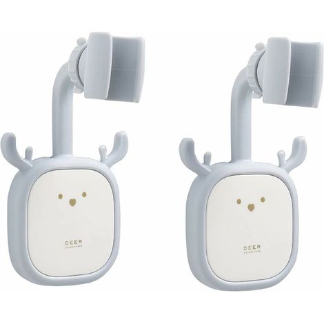 2 PCS Shower Head Holder, Upgrade Universal 360 Degree Adjustable Rotatable Shower Head Bracket,Removable No-Punching Handheld Showerhead & Wall Mounted Suction Bracket-white (1/5)