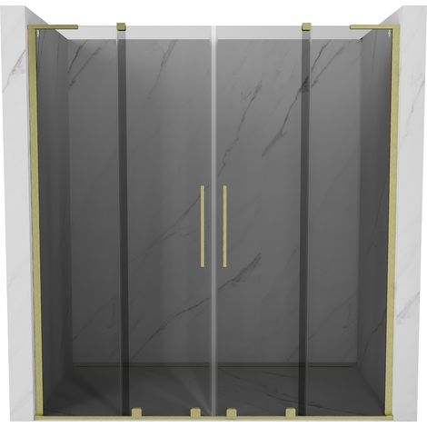 Mexen Velar L Duo porte doccia scorrevoli 170 cm, grafite, oro spazzolato - 871-170-003-42-55 (1/5)