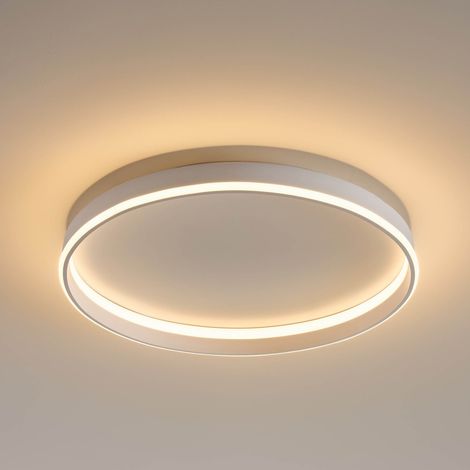 Runde minimalistische LED-Deckenleuchte dimmbar weiß 60 cm - Soléane (1/5)