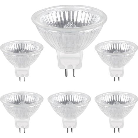 Tinor – Ampoule halogène GU5.3 50W 12V – 800lm blanc chaud 2700K dimmable – Pack de 6 – Éclairage instantané pour intérieur