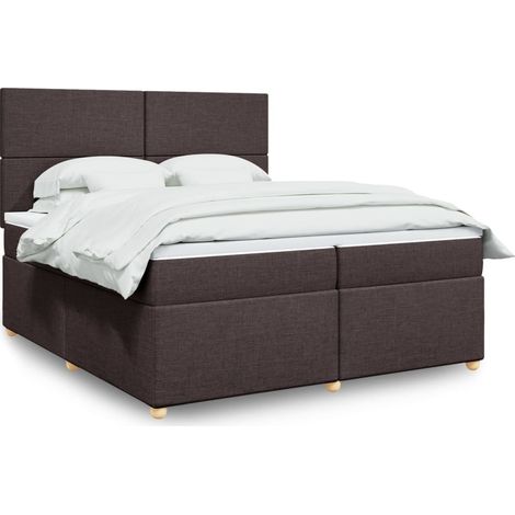 vidaXL Sommier à lattes de lit avec matelas Marron foncé 200x200 cm (1/5)