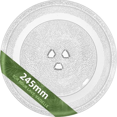 Plateau Verre Micro-ondes 24,5cm - Compatible Panasonic F06016D00XN - Verre Trempé - Pour Nostalgia Rétro (1/5)