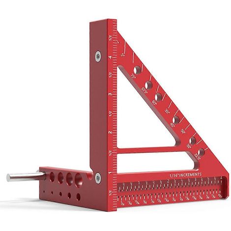 Règle triangulaire de 12,7 cm (5 pouces) en alliage d'aluminium, équerre de traçage, outils de charpente et de menuiserie, règle de mesure, A (1/5)