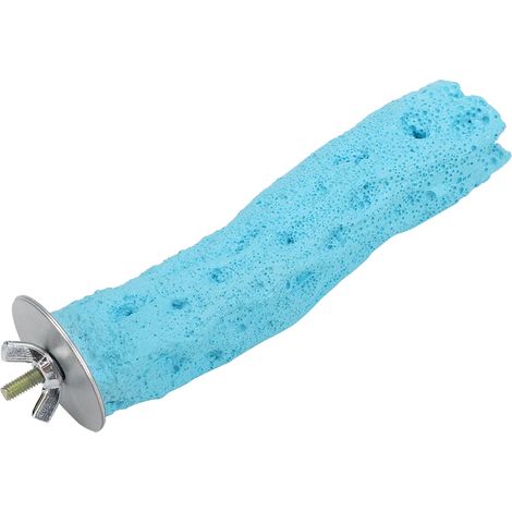 Perchoir pour affûter les griffes en cage, perchoir vertical pour accessoires de perroquet (Bleu S) (1/5)