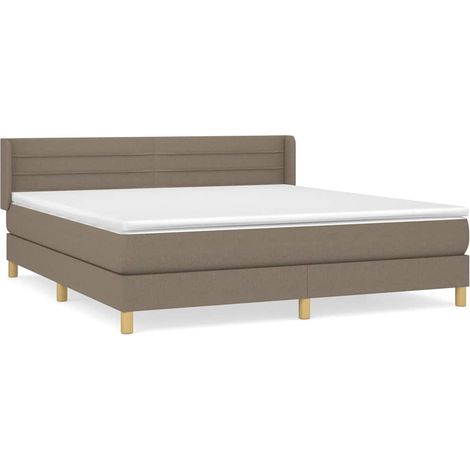 Maison Exclusive - Sommier à lattes de lit avec matelas Taupe 160x200 cm Tissu (1/5)