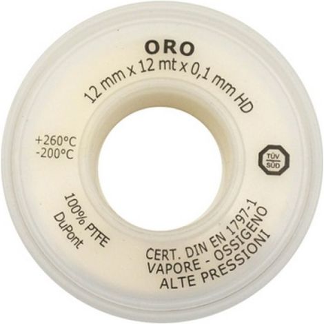 NASTRO PTFE ORO 12MM x 12MT x 0.10mm Oro