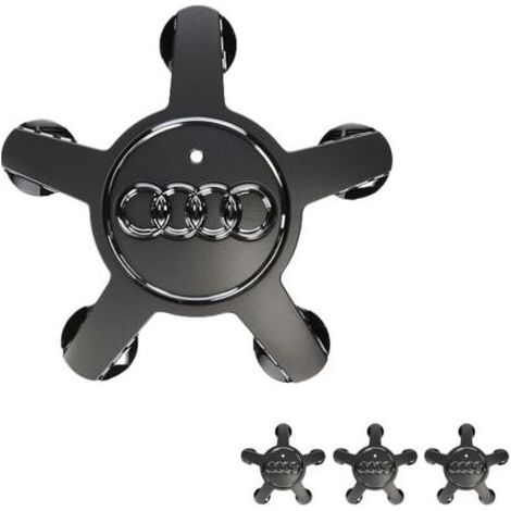 Lot de 4 cache-moyeux de roue pour Audi A3 A4L A5 A6L A7 A8L Q3 Q5 Q7, accessoires de voiture, 135 mm, noir (1/5)