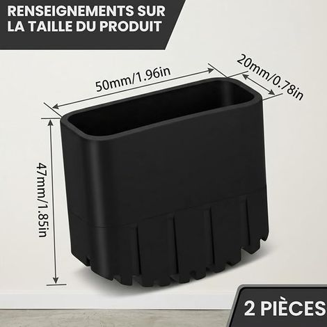 Rubber Feet for Ladders 50 x 20 mm Ladder Feet Replacement Rubber Ladder Feet Foot Caps for Ladder Folding Ladder Ladder Accessories (1/4)