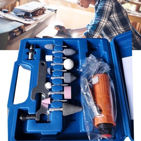 Meuleuse Pneumatique Haute Vitesse 16 Pièces pour Polissage, Meulage et Finition (1/5)