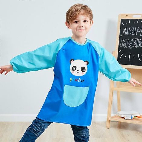 Unisex Boys Girls Waterproof Art Smock Kids Painting Aprons with Pockets Long Sleeve&Sleeveless Age 3-12 Years (1/5)