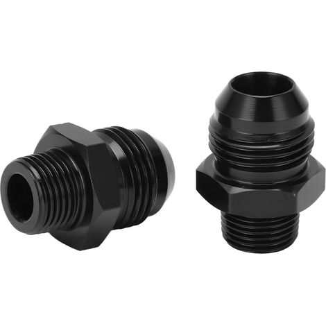 Adaptateurs Droits 10AN vers 3/8 NPT Raccord de Ligne Carburant Noir Anodisé Aluminium pour Tuyaux Huile Eau Gaz (1/5)