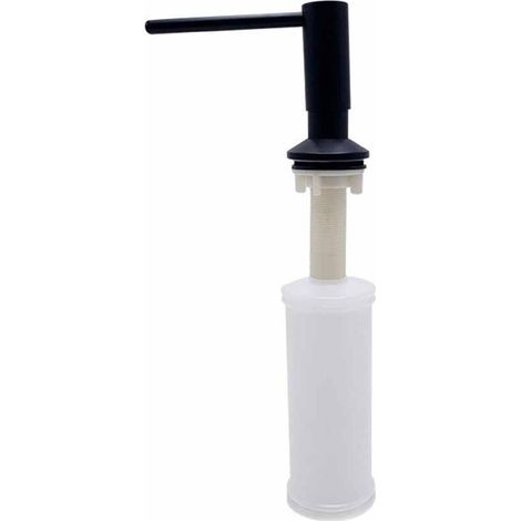 Distributeur de savon sous pression en acier inoxydable, adapté aux éviers de cuisine, facile à nettoyer, grande capacité, avec tête de pompe rotative à 360 degrés, 500 ml, noir.