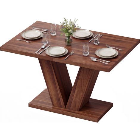 HOMCOM Tavolo da Pranzo Moderno Rettangolare 120x80 cm Noce (1/5)