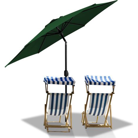 SWANEW Ombrellone rotondo da giardino, protezione UV fino a UV30+, Inclinabile, supporto acve, 270cm, Verde (1/5)