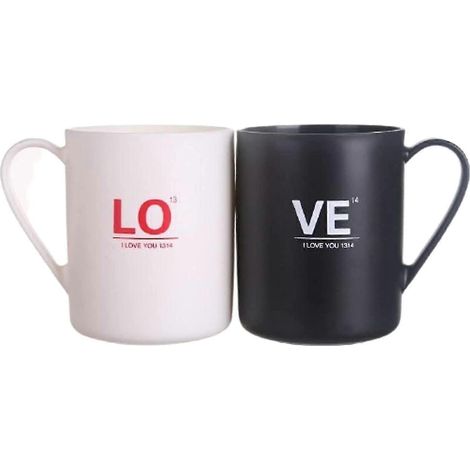 Lot de 2 tasses créatives pour couple, idéales pour la maison, le jardin ou la chambre d'étudiant. Accessoires de cuisine, articles du quotidien, etc. (lot de 4) - (1/2)