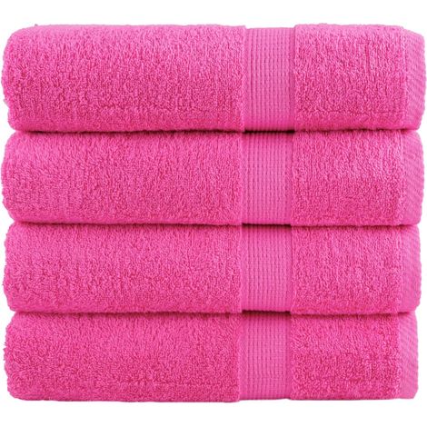 Serviettes de douche haut de gamme SOLUND, lot de 4, roses, 70 x 140 cm, 600 g/m²