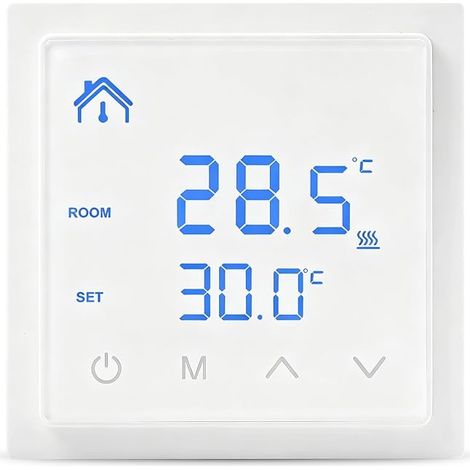 Thermostat Intelligent pour Chauffage au Sol Hydraulique, Thermostat D'ambiance Numérique, Thermostat à écran Tactile LED, Régulateur de Température Numérique Encastré Thermostat pour Chauffage au Sol (1/5)