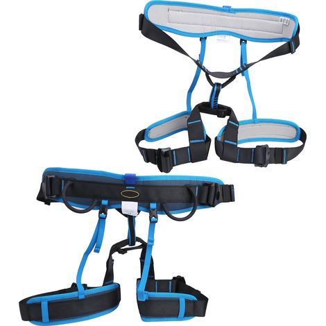 Harnais d'escalade et rappel extérieur, demi-corps anti-chute, sécurité optimale (Bleu, Taille S) (1/5)