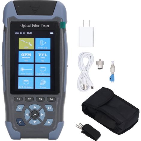 Testeur de fibre optique OTDR 1310/1550nm, réflectomètre multifonction 3,5 pouces avec adaptateur FC-LC, alimentation 110-240V prise US, outil de mesure de perte de liaison (1/5)