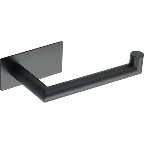 Porte Rouleau Papier Toilette, Longueur 16.8 CM, Porte Papier Toilette sans Percage pour Salle de Bain/Cuisine, en Acier Inoxydable SUS 304, Durable et Pratique, Noir (1/5)