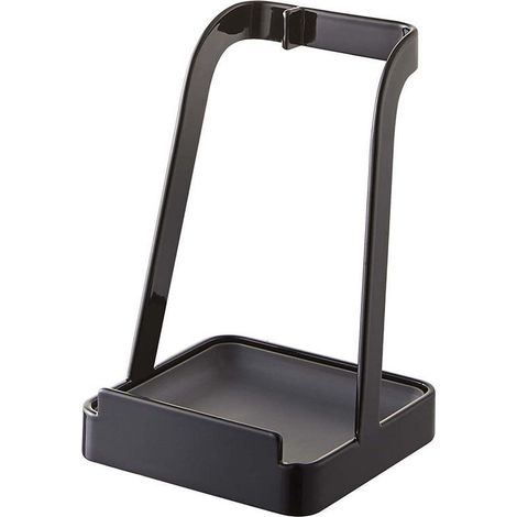 Support pour couvercles de casseroles - Porte-couvercles - Porte-ustensiles de cuisine - Support pour couvercles de casseroles et cuillères - 10 x 10 x 15 cm - Noir - Acier au carbone (1/4)