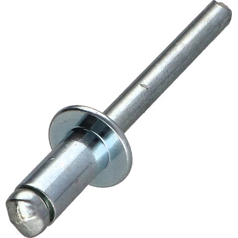 Rivet aveugle tout acier 6X12 Tête Plate
