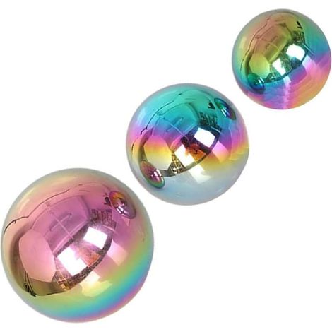 3 Stück Reflective Edelstahlkugeln für Garten und